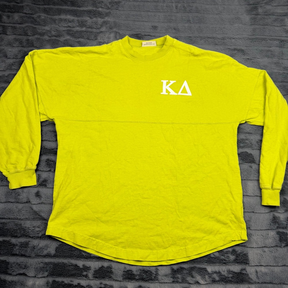Spirit Activewear Kappa Delta Sorority Jersey Shirt Neon Lime Green Small